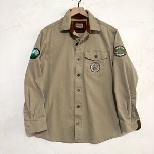 RedHead gorpcore utility shirt Smokey Bear patch khaki outdoor  oversized